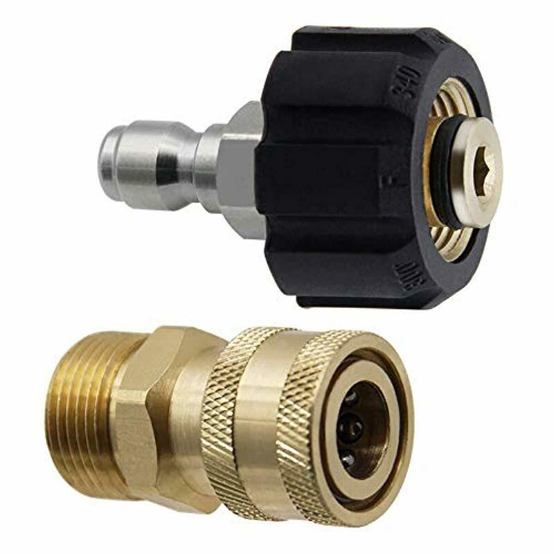High Pressure Washer Adapter Set 5000PSI M22 1/4 Swivel Quick Connect 5000PSI