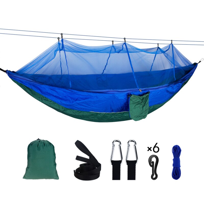 Double Outdoor Person Travel Camping Hanging Hammock Bed Wi Mosquito Net Set Tents Tents & Shelters Camping & Hiking: 12