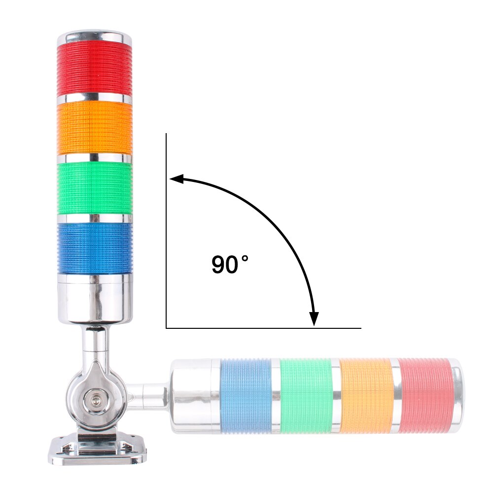 4 layers Rotatable 180 Stack light Red warning light industrial for CNC machine DC 24V 12V AC220V 110V Steady flashing light LED