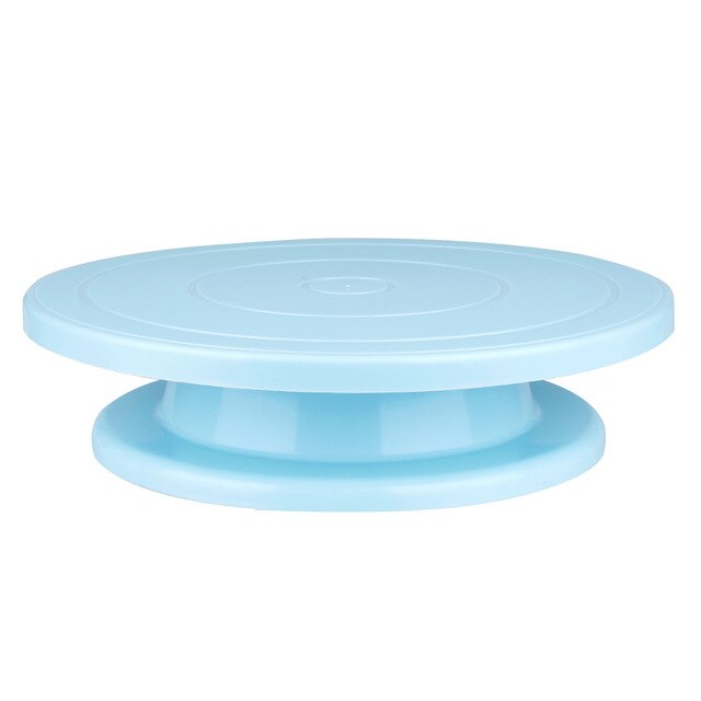 DIY Cake Turntable Baking Silicone Mold Cake Plate Rotating Anti-Skid Round Cake Decorating Stand Tools Rotary Table Pastry: BLUE