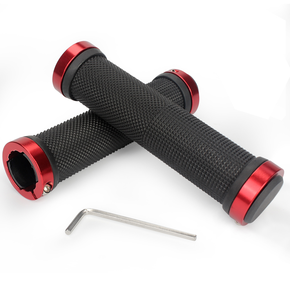 Bike Handlebar Grips Ergonomic Mountain Bike Grips Aluminum Double Lock-on MTB BMX Scooter Downhill Foldable Urban Bicycle Grips: Normal Red