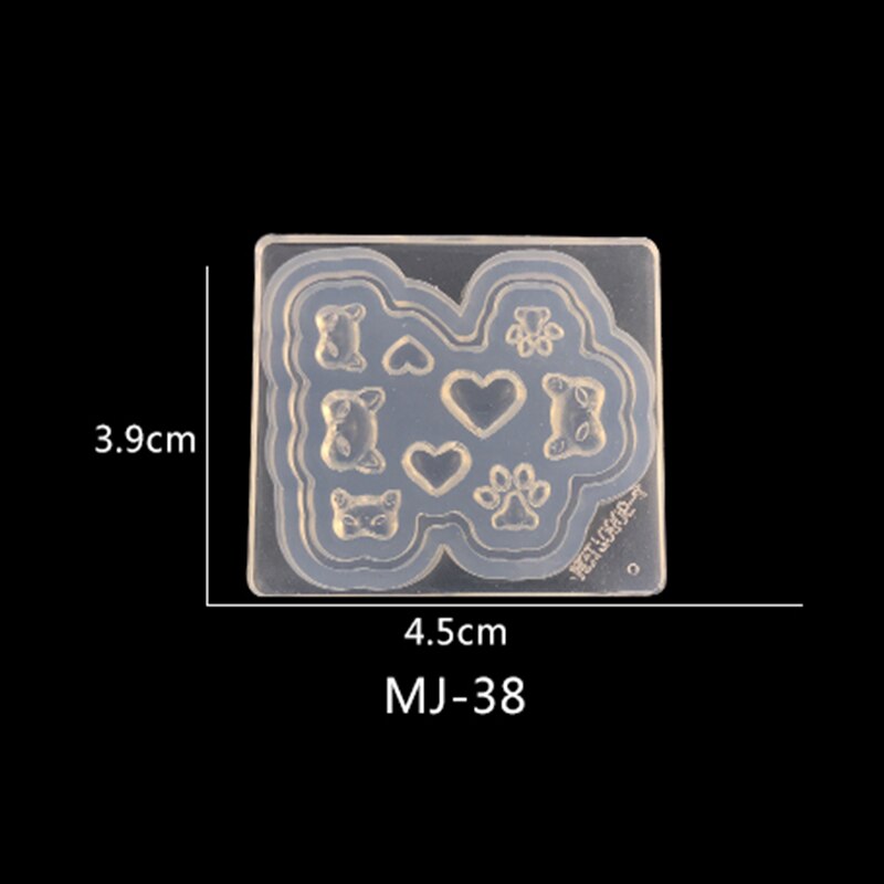 1Pc 3D Acryl Mal Voor Nail Art Decoraties Diy Siliconen Lippen Nail Art Sjablonen Bunny Nagels Art Mallen: MJ38