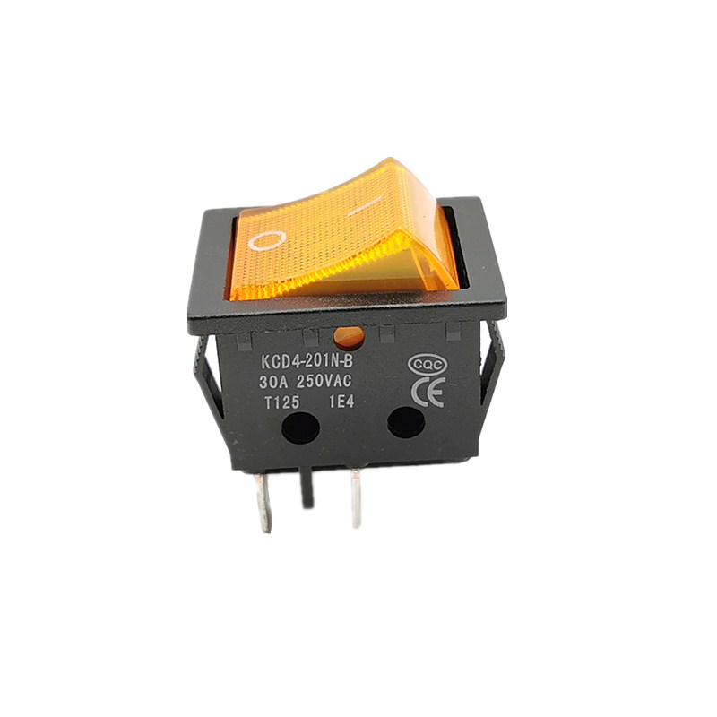 Kcd 4-201n- b elektrisk sveisemaskin strømbryter med rødt lys 30a 250 vac elektrisk stekeovnsvarmebryter 4/6 pinner 2 posisjoner: Gul