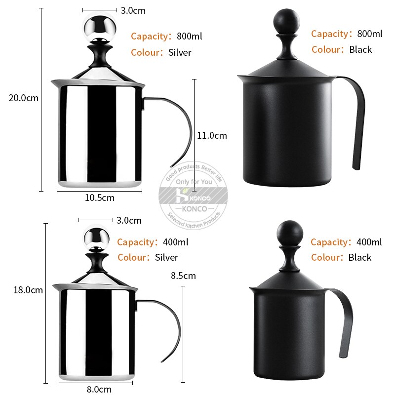 Konco-Espumador de leche portátil y potente, máquina para hacer capuchino, Lattes, a prueba de balas y café Keto, hecho a mano