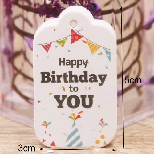 100pcs Happy Birthday Tag White Hang Tag DIY Paper Label Tag Garment Tags Party Paper Box Packing Label Cards: to you