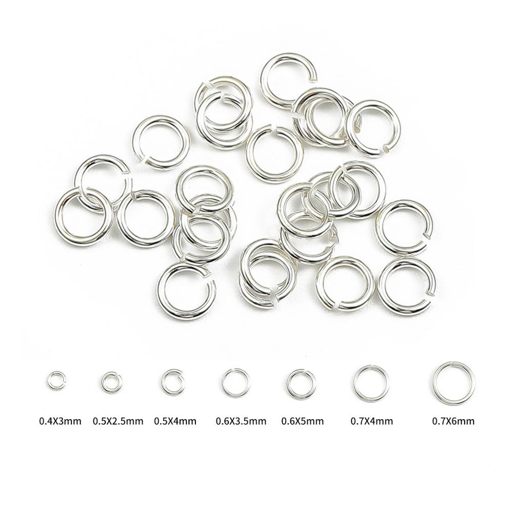 20 Pcs Echt Echt Puur Massief 925 Sterling Zilver Open Jump Rings Split Ring Voor Sleutelhangers Sieraden Maken Bevindingen accessoires: 0.5x4mm