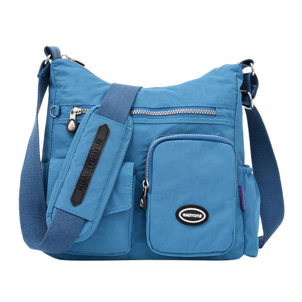 Women Handbag Nylon Casual Waterproof Ladies Shoulder Bags Travel Large Capacity girls Bag bolsa feminina bolsos mujer: Light blue