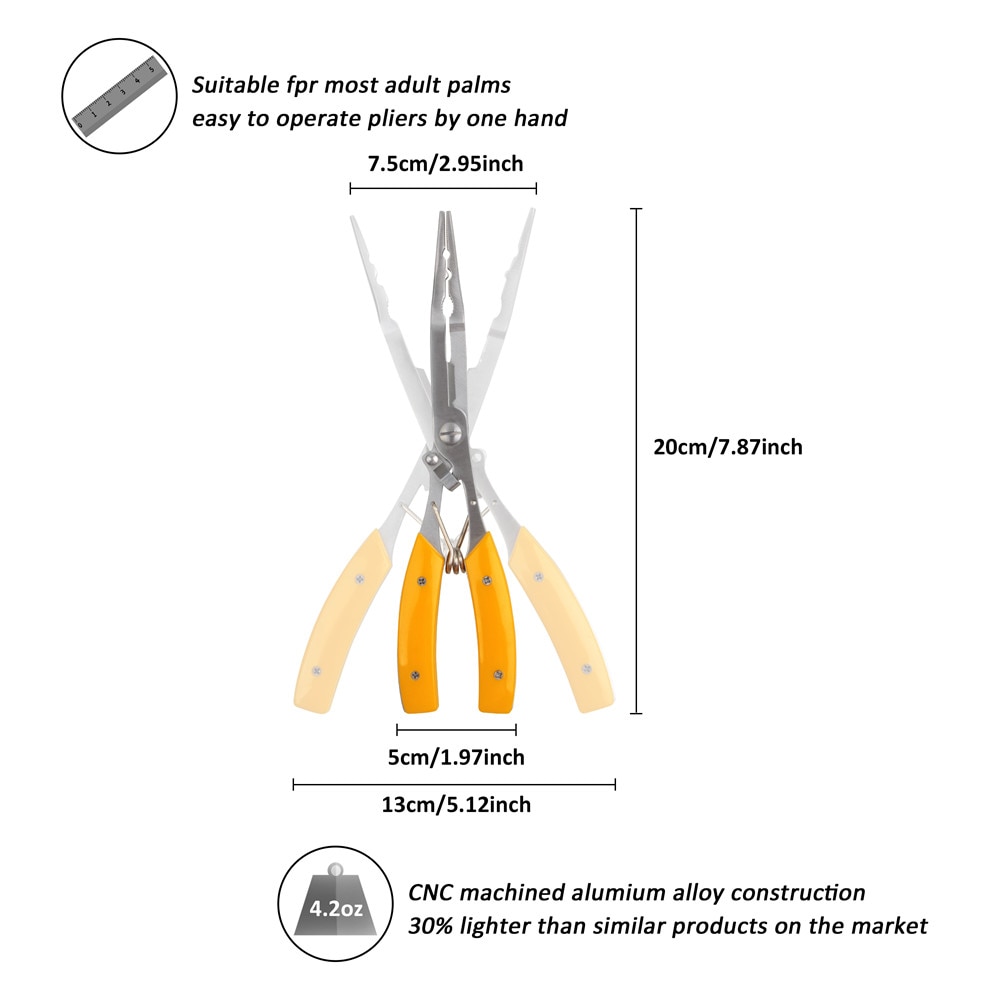 Multifunktion rostfritt stål fiske tång aluminium rör bärbar krok ut extractor fisk använder sax krok extractor tackle kit