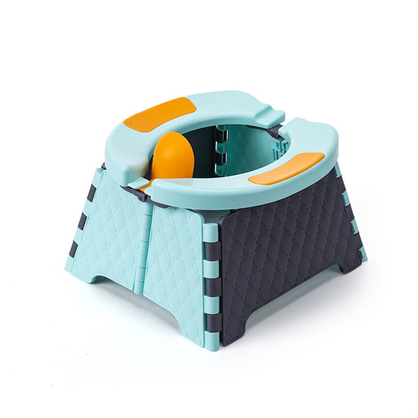 1Pc Folding Children Training Toilet Chair Portable Travel Kids Potty Seat, Outdoor Car Boy Girl Urinal Pee Potty Toilet Chair: Gray blue