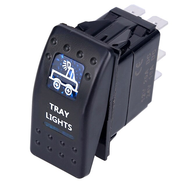 ADPOW 5pin Car Switch Boat Truck Light Toggle switch Waterproof 24V Bar Style Blue Toggle Rocker Reverse Rear Light Switch 12V: 1