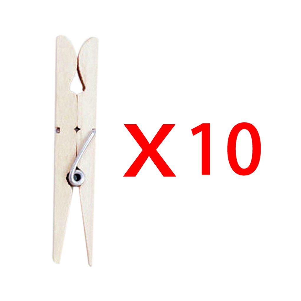 10/30/50/100pcs Clothes Pins Traditional Wooden Spring Clothespins Photoes Pins: 10pcs