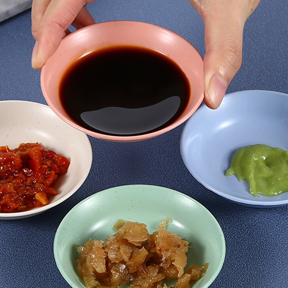 Wheat Straw Seasoning Sauce Dish Small Dip Bowl Butter Sushi Plate Vinegar Soy Saucer For Kitchen Supplies Tableware For Serving