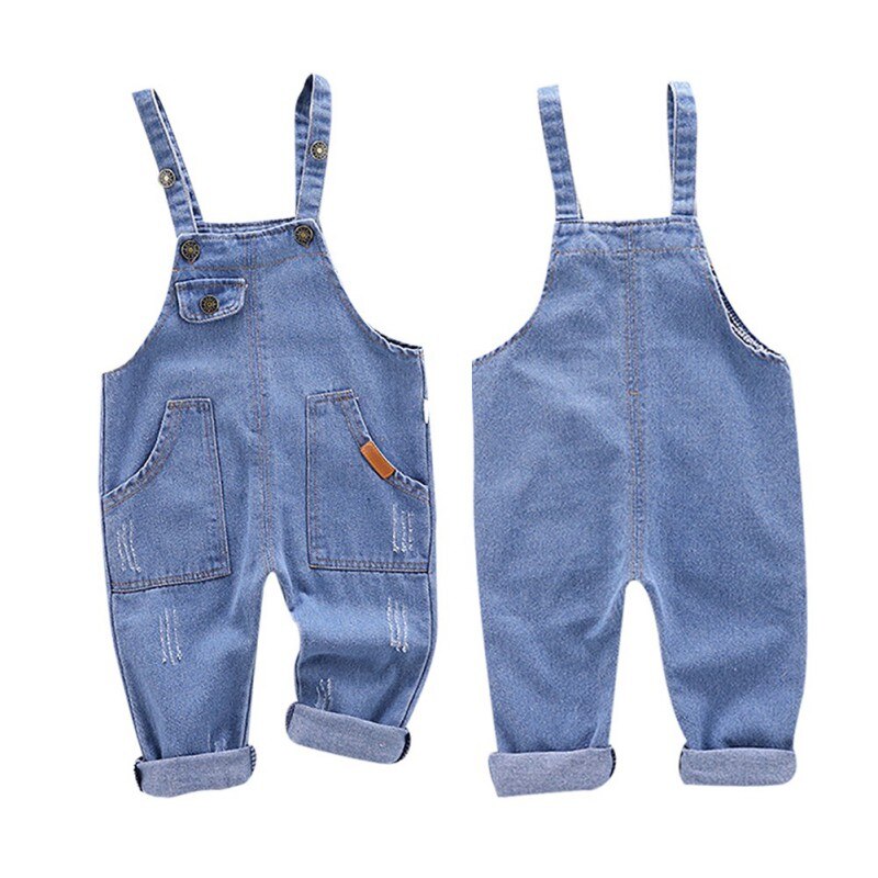 Baby Boy Kleding Herfst Kinderen Overalls Kinderen Broek Katoen Effen Patroon Denim Broek Lente Broek