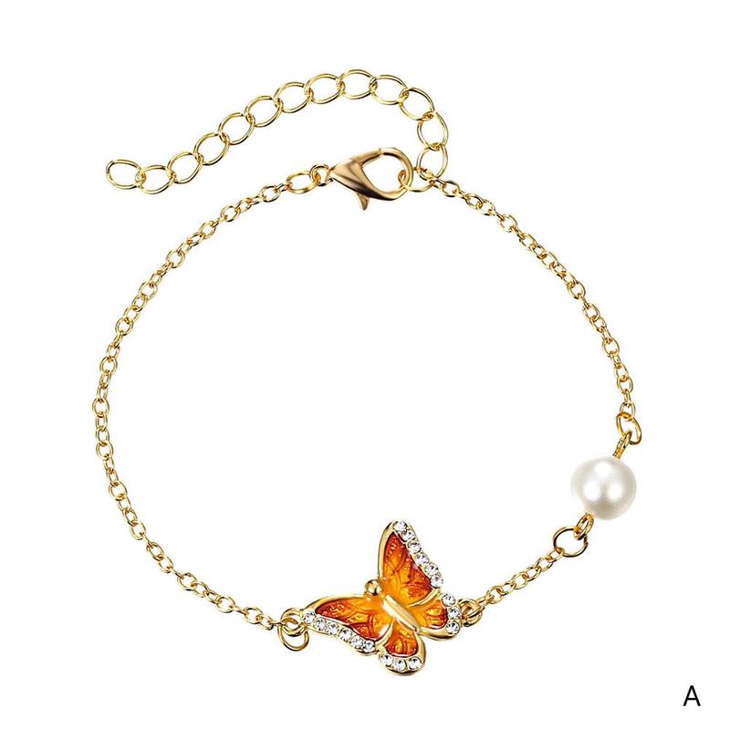 Bohemian Cute Animal Butterfly Pendant Necklace For Women Luxury Gold Clavicle Chain Chocker Necklace Girls Jewelry: bracelet 1