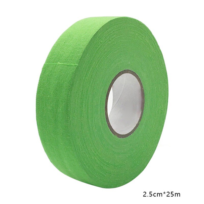 1PC 2.5cm x 25m di Stoffa Hockey Su Nastro di Sport di Sicurezza Calcio Pallavolo Basket Ginocchiere Hockey Su Nastro del Bastone da Golf gomito Nastro Nuovo: green