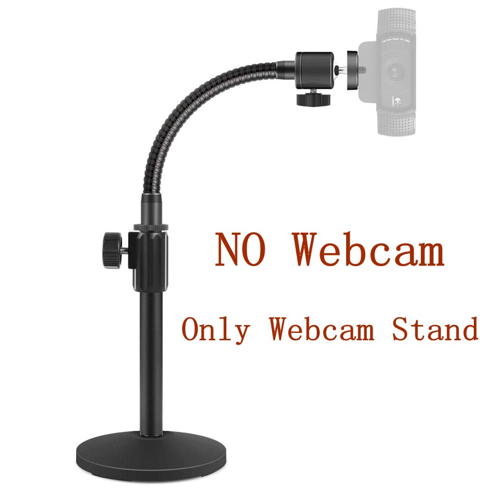 360° Flexible Desktop Webcam Stand Tripod with 1/4&quot; Thread Web Camera Gooseneck Stands PC Camera Holder for Logitech Web Cam: Default Title