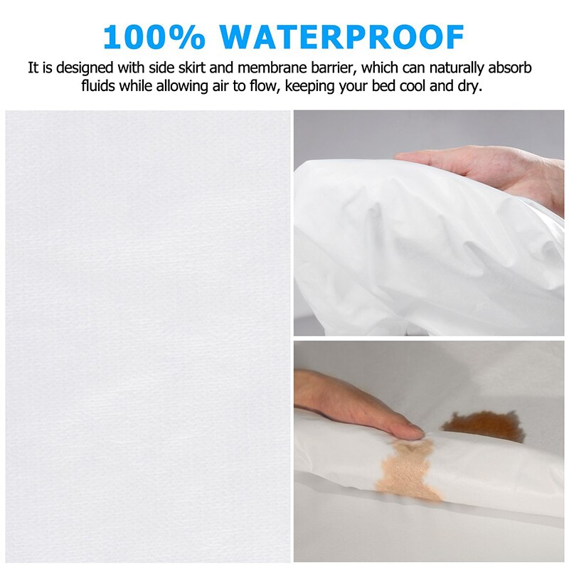 90 x 190cm gladde waterdichte matrasbeschermer voor boxspringmatrashoes, bedwantsbestendige hypoallergene matrasbeschermer