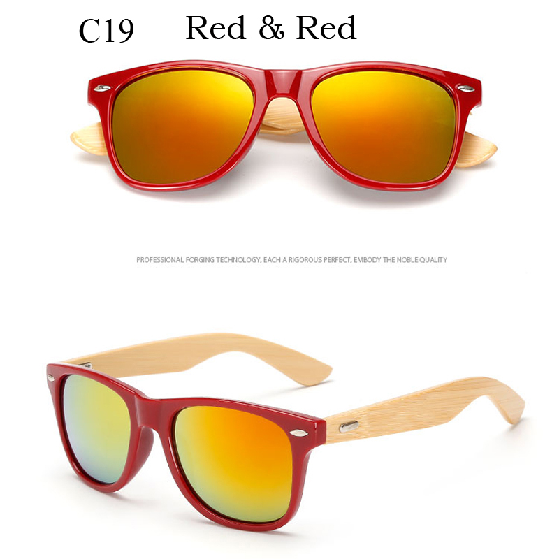 16 color Bamboo Sunglasses Men Wooden Sunglasses Women Brand Mirror Original Wood Sun Glasses retro de sol masculino