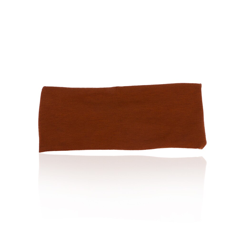 Hoofdband Yoga Basketbal Gym Sport Stretch Hoofd Haarband Zweet Effen Kleur Katoen Hoofdband Universele: Brown