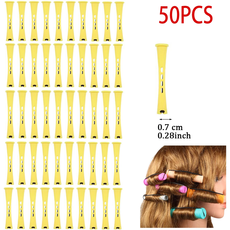 50 pçs 5 tamanhos rolos de cabelo perm hastes conjunto rolos onda fria hastes para mulheres longo cabelo curto diy ferramentas estilo cabeleireiro: Vermelho