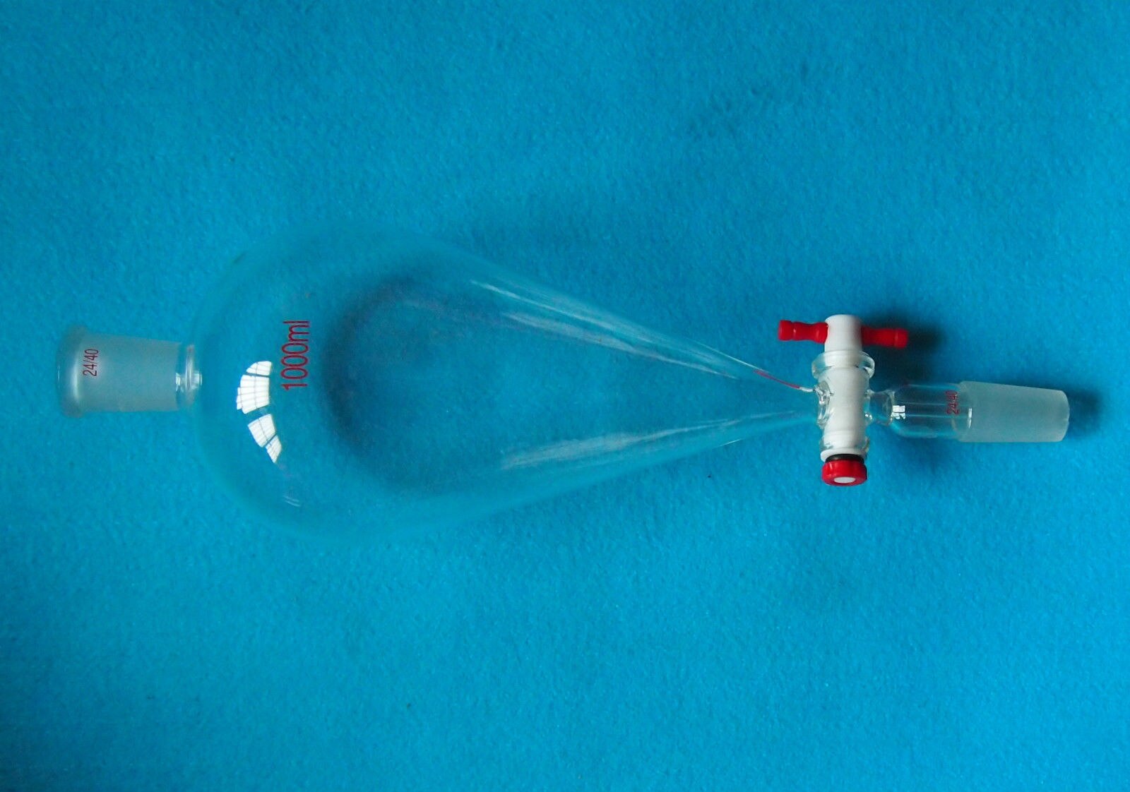 1000ml,24/40,Glass Separatory Funnel,Pear Shape,1L,PTFE Stopcock,Ground Joint