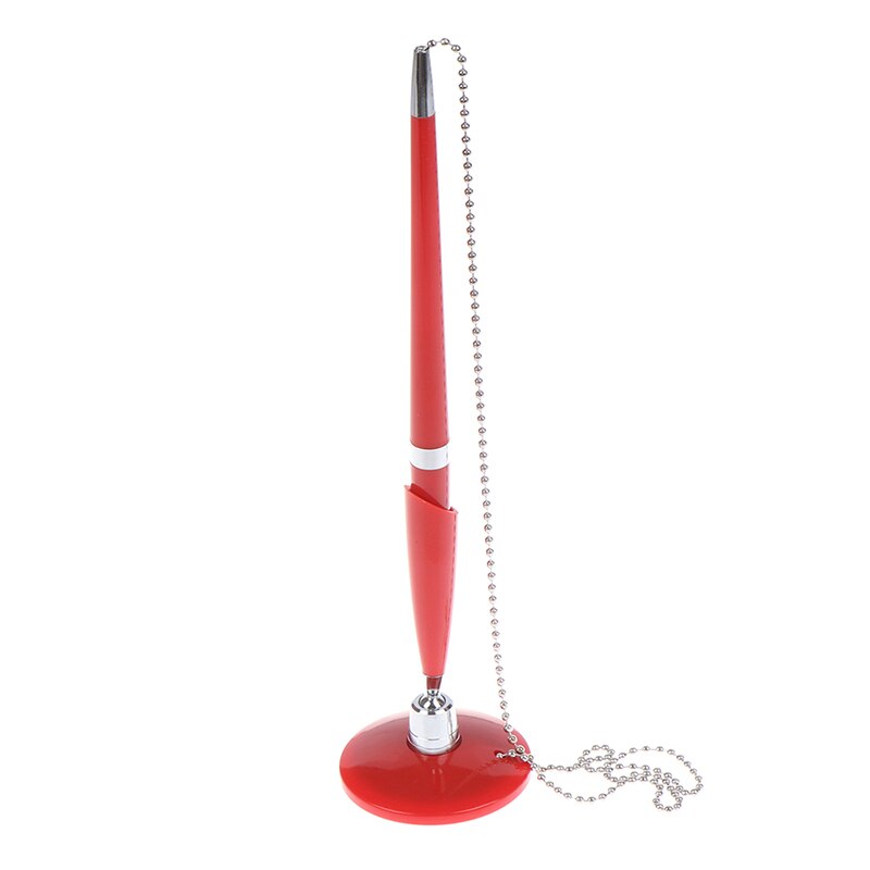 1pc Black Metal Desk Rope Ballpoint Pen Signature Pen Learn Office School Stationery: Red