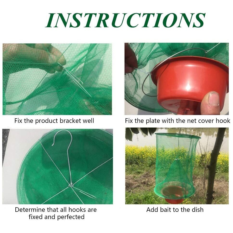 12Pcs Ranch Fly Trap, Flay Catcher, meest Effectieve Val Ooit Gemaakt Met Voedsel Aas Flay Voor Outdoor, Boerderijen En Park