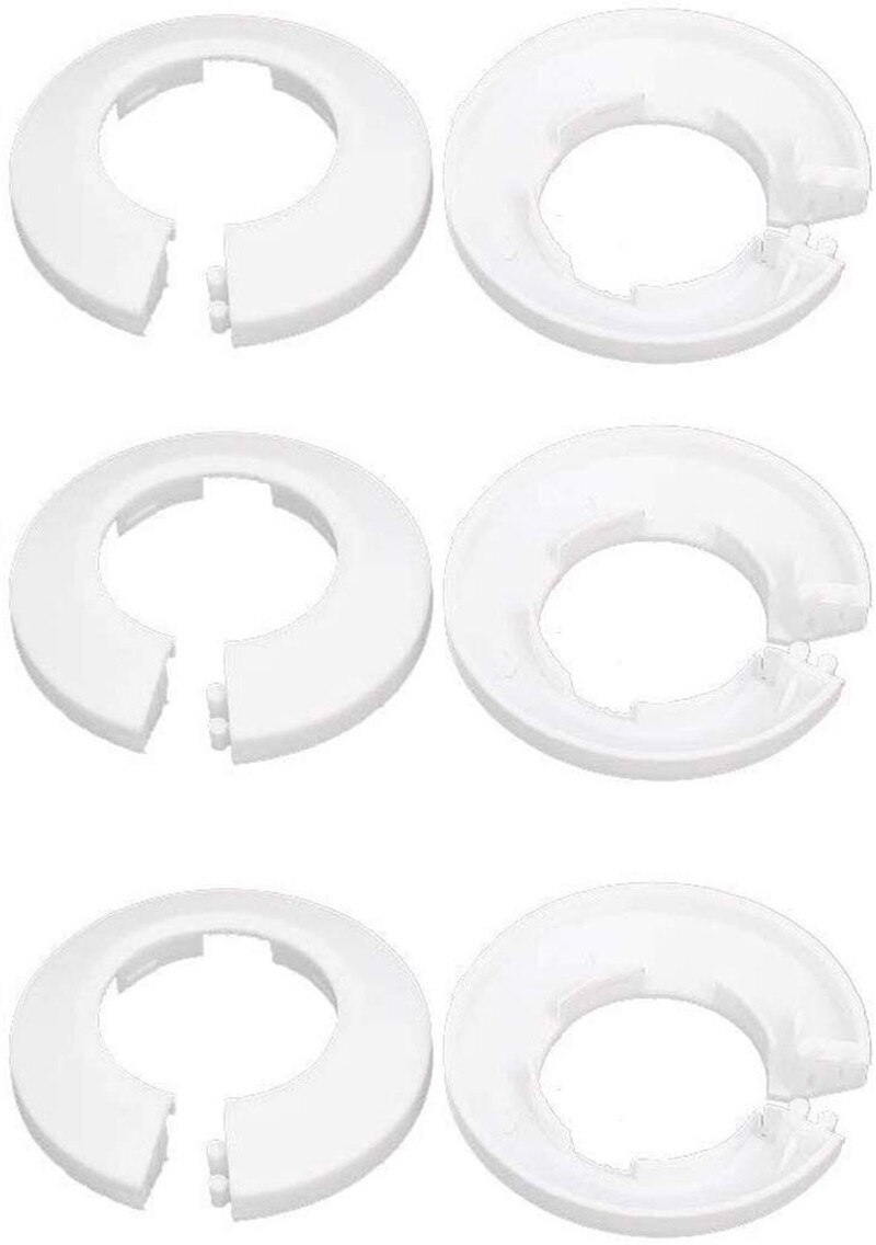 4/6 stk rund vandhane dækplade plast dekorativ dæksel væg hul kanal rør dæksel til vinkel ventil vandrør afløbsledning dæksler: Hvid 33mm 6 stk