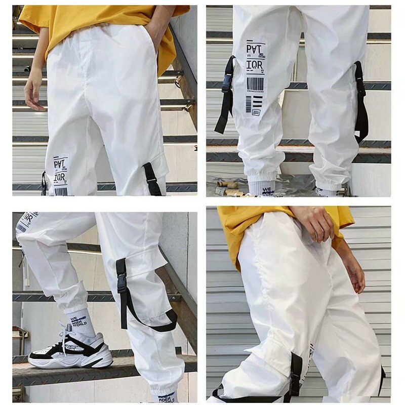 Ribbons pantalones Harem para hombre, pantalones elásticos de cintura para hombre, pantalones de Hip Hop para ocio, novedad de , pantalones casuales de de verano para hombres