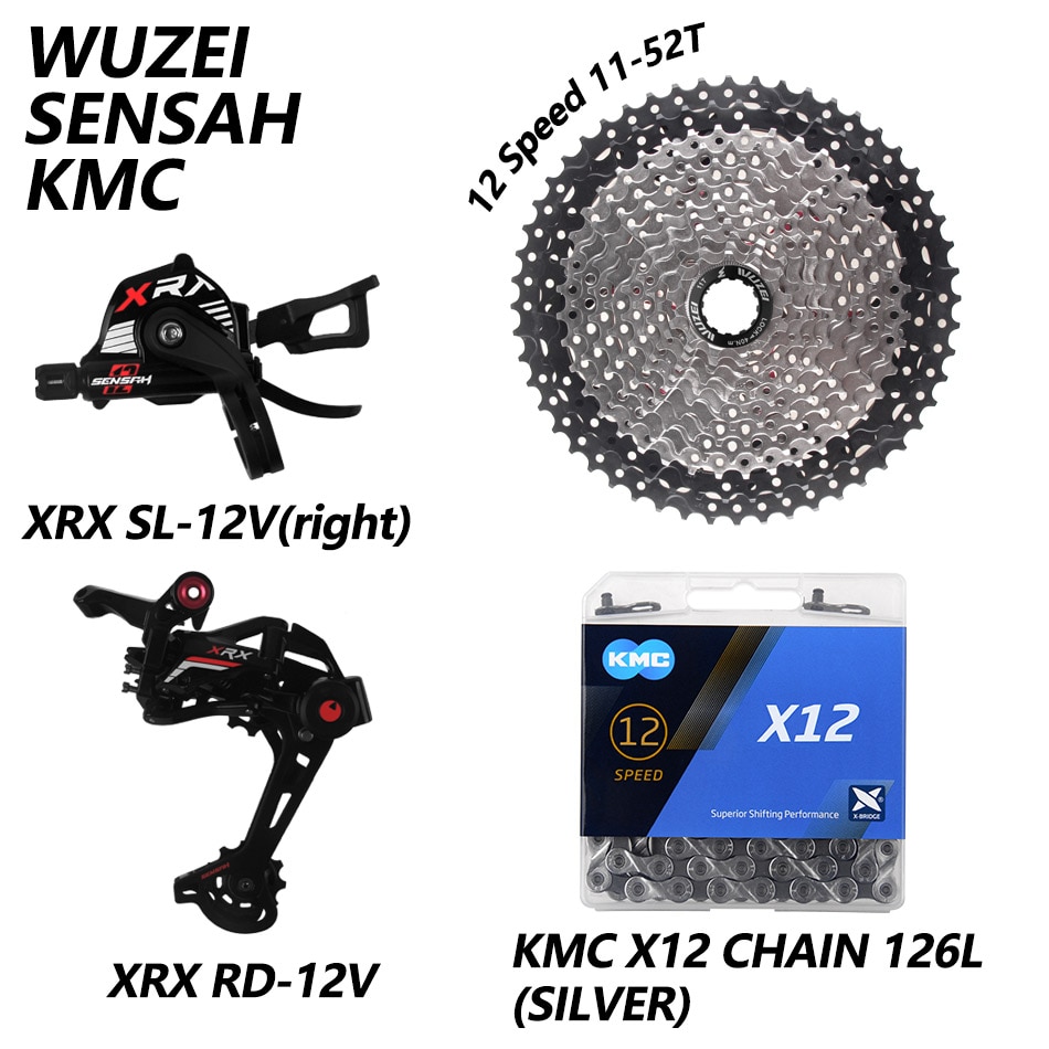 SENSAH XRX 1x12s groupset 170/175mm Crankset XD Flywheel KMC Chain GXP crank sprocket Mountain Bike Derailleurs Kit for M9100