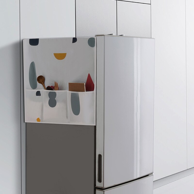Husrengøring køleskab antidust betræk praktisk køleskab vandtæt dæksler med organiser opbevaringspose støvtæt dæksel