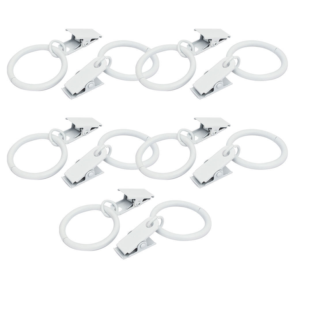 10 Curtain Rings with Clips Stable Drapery Rings Easy to Use Curtain Hooks for for Shower Window Door Curtain