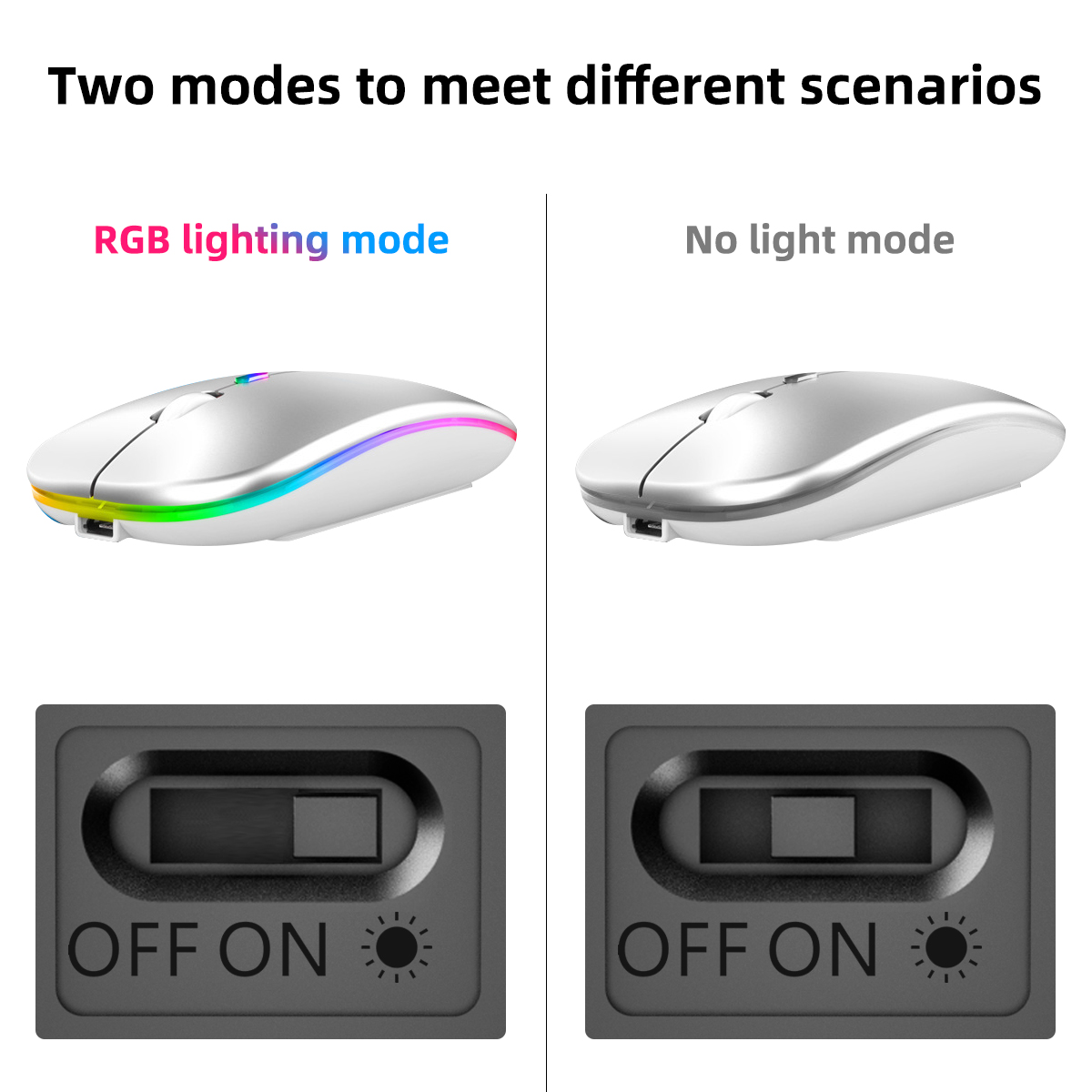 Trådlös mus 2.4g bluetooth möss för macbook samsung laptop tysta ergonomiska uppladdningsbara möss med led bakgrundsbelyst usb möss