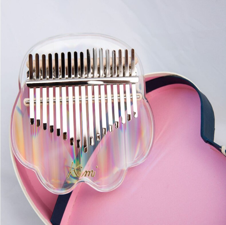 Kimi Rainbow kalimba de 17 teclas, piano de pulgar de cristal transparente, para principiantes, kalimba de colores