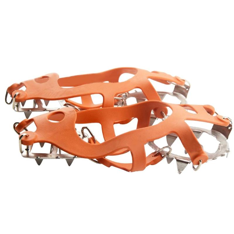 18 tenner fiske er snø sko pigget grep cleats stegjern vinter klatring camping anti slip sko deksel pesca svart oransje