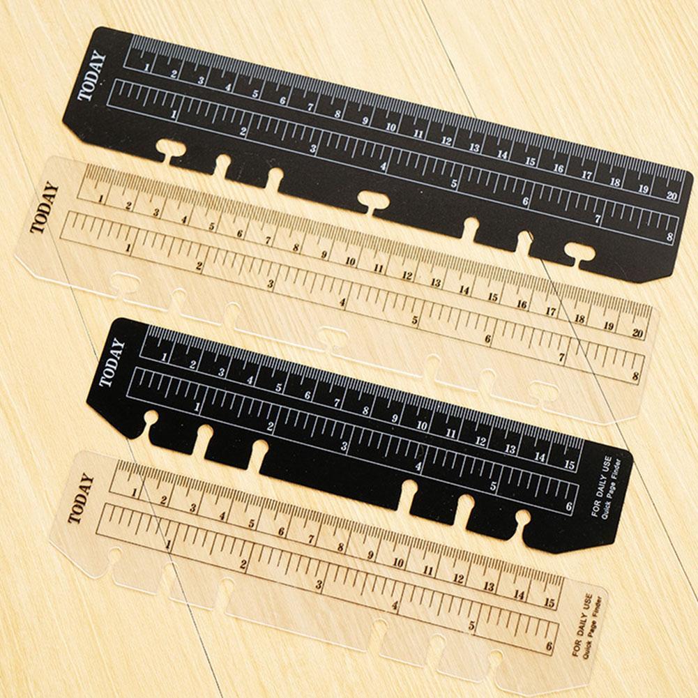 2 Pcs Notebook Page PVC Loose-leaf Separator Page A5/A6/A7 Size Different Multi-function Holes Ruler Bookmark 6 K5W6