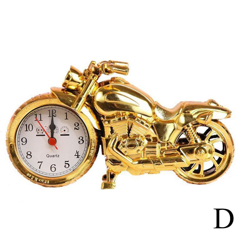 Motorcycle Motorbike Pattern Alarm Clock Desk Clock Home Birthday Cool Clock (Wheel Type was Randomly): D