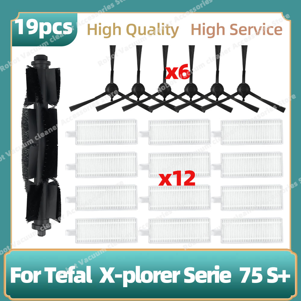 Compatibel Voor Tefal Rowenta X-plorer Serie 75S RR8577WH/75S + RG8597W Roller Belangrijkste Zijborstel Hepa Filter Mop doek Onderdelen: Goud