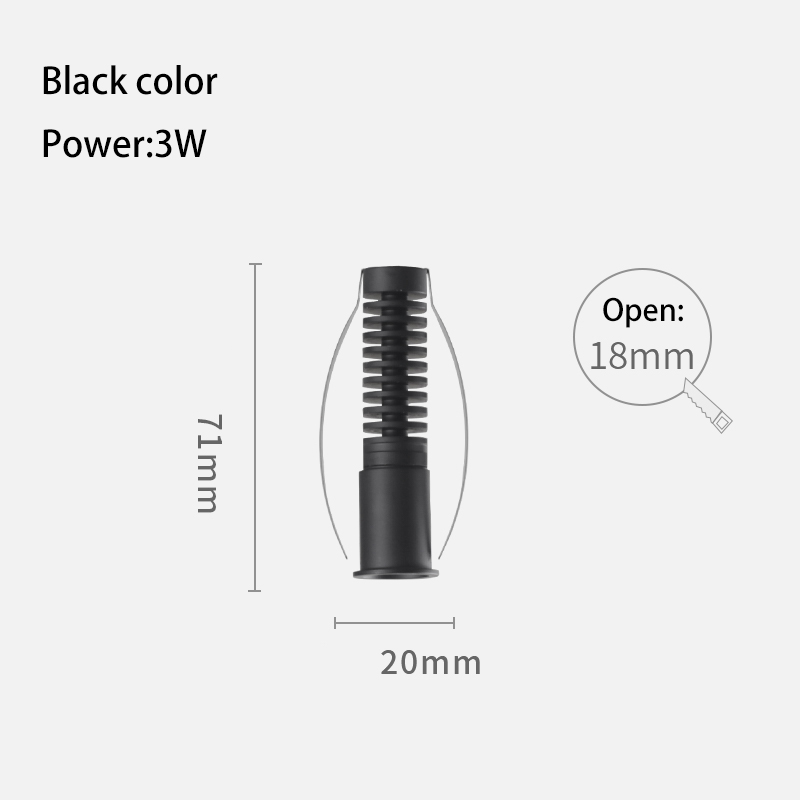 Mini focos Led empotrables de ángulo pequeño, lámpara de techo redonda blanca y negra, COB, vitrina de vino, sala de exhibición, Foco de 15 grados: L / orange