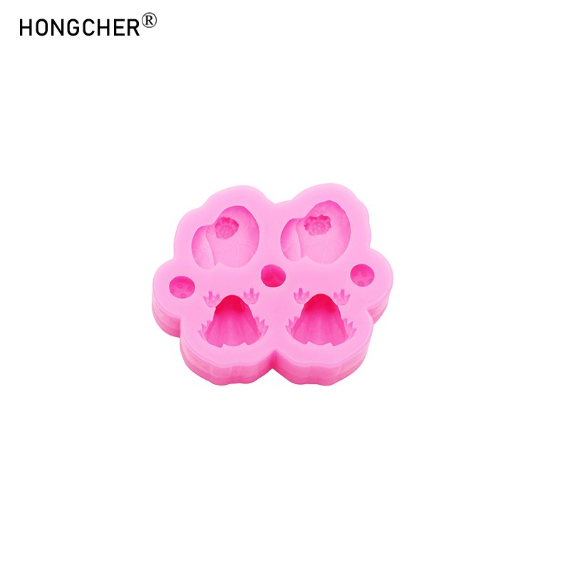 Lotusblomma groda grodyngel lotusblomma gör-det-själv-resin smyckestillbehör silikonform handgjord choklad flip kakformar: Rosa