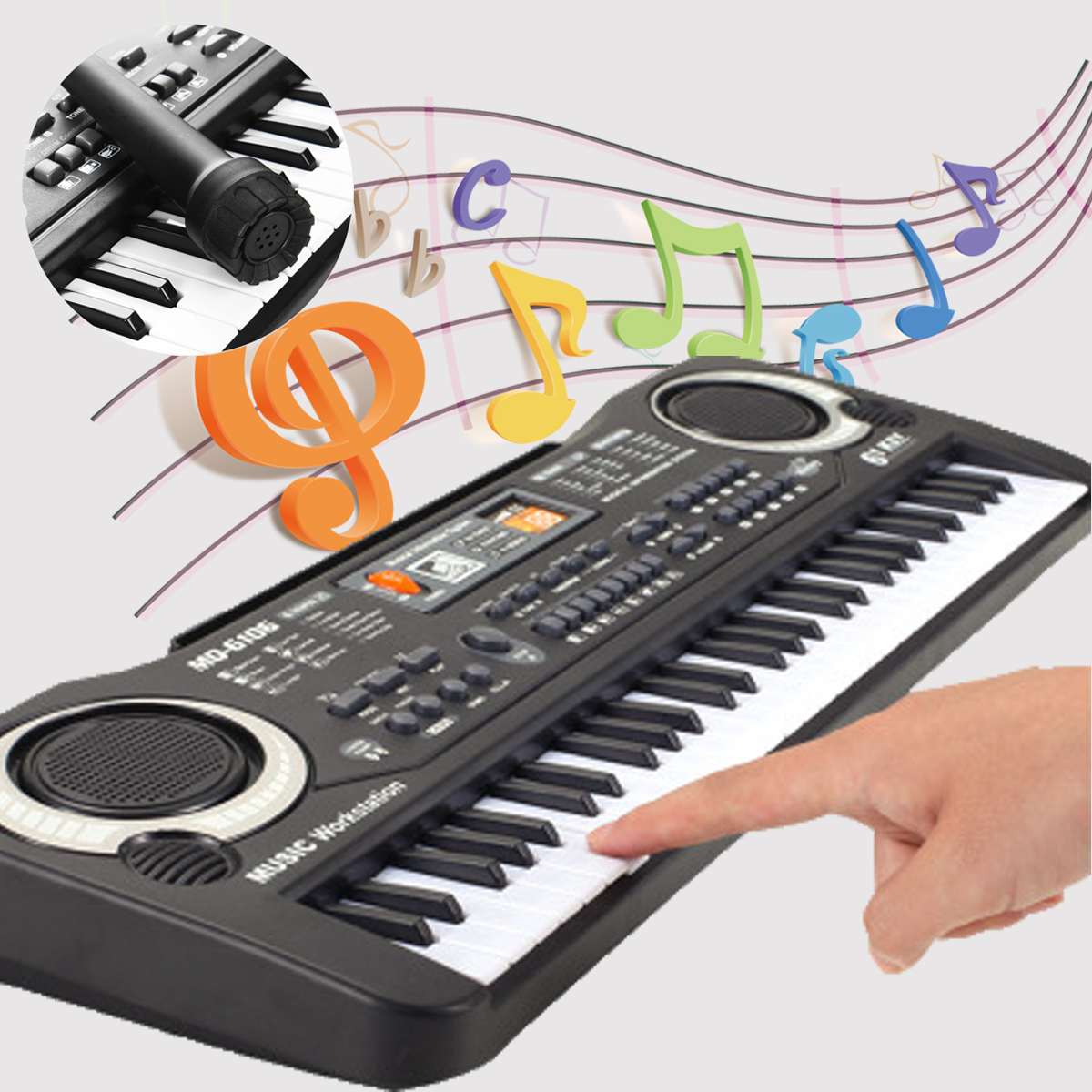 61-Key Digital Electric Piano Keyboard Portable Multi-Functional Keyboard with Microphone Music Keyboard Electric Keyboard