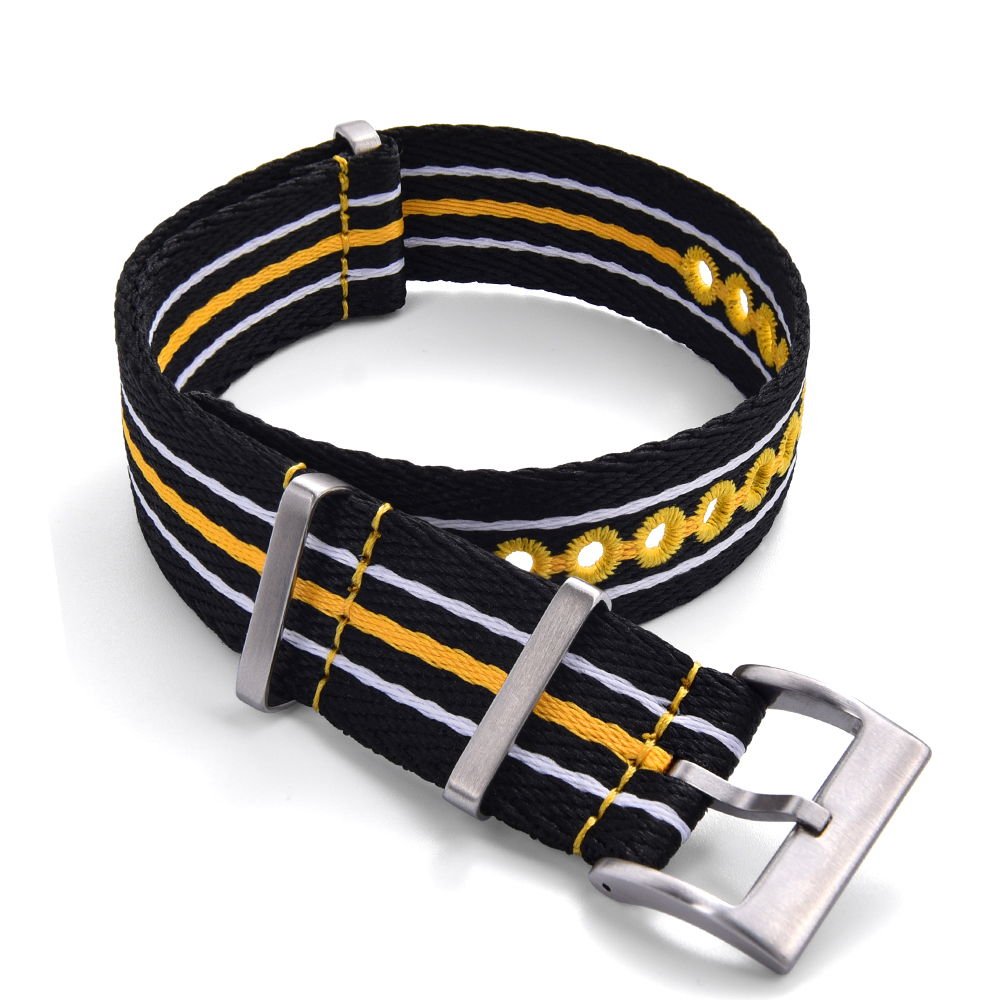 Eco-Friendly Luminous Recycled Watch Strap Nylon Woven Band for Scuba Fifty Series Waterproof Durable Unisex Belt: Beige / 22mm