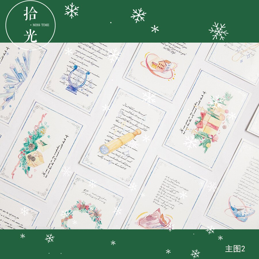30Sheets/Set Merry Christmas Luminous A poem of praise Postcard /Greeting Card/wish Card