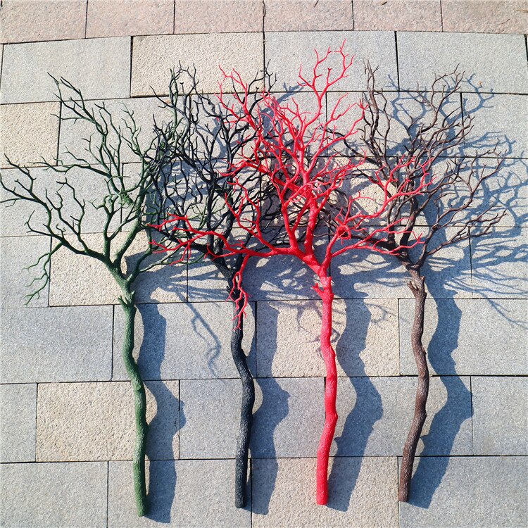 Rama de árbol de Coral de plástico, 92cm, decoración de pared de flores, ramas de Coral blanco, decoración de pared de plantas