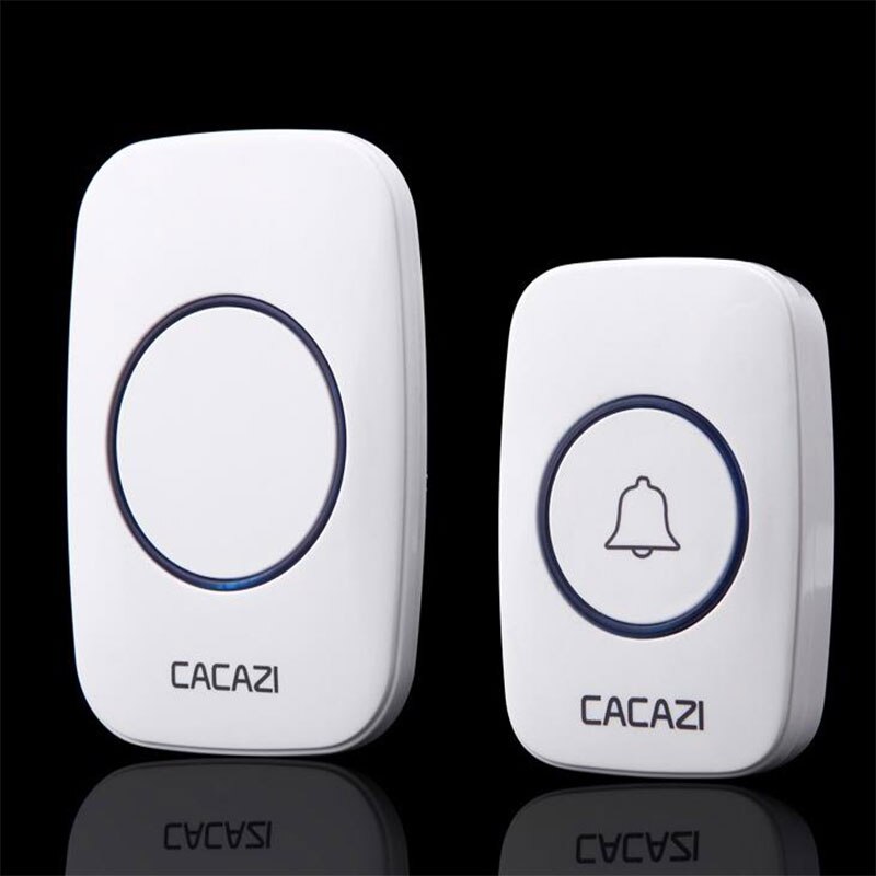 Wireless Door Bell Remote Button Plug in Receiver Doorbell Extra Long Range: White