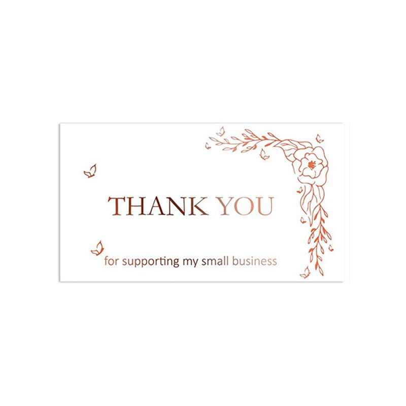 50pcs Gold Foil Thank You Cards Birthday Party Baby Shower Wedding Packing Decoration Cards Label Stickers: Card-A