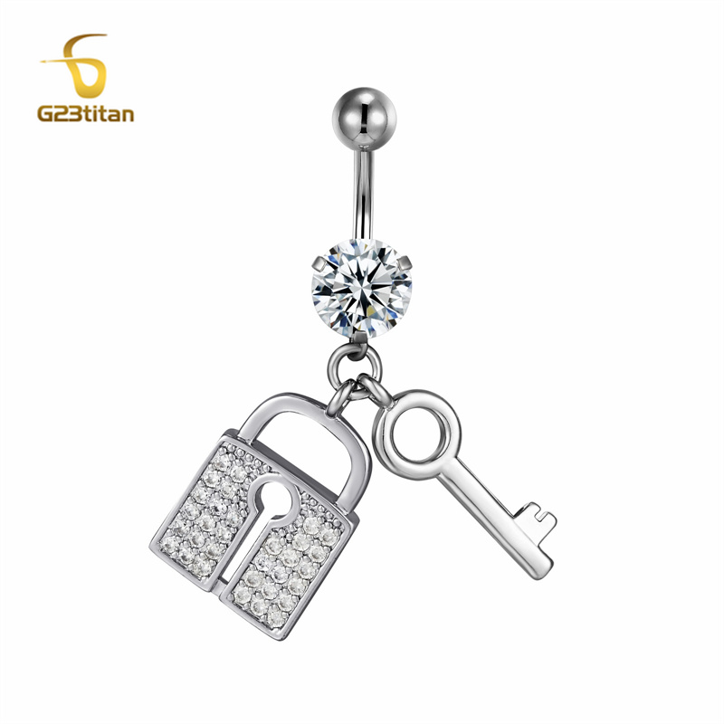 Anillo de botón de titanio hipoalergénico Chapado en plata para mujer, pendiente de ombligo, joyería para Piercing, 16G, 10mm, F136 piercing ombligo blanco pendientes de ombligo: Pistola negra plateada
