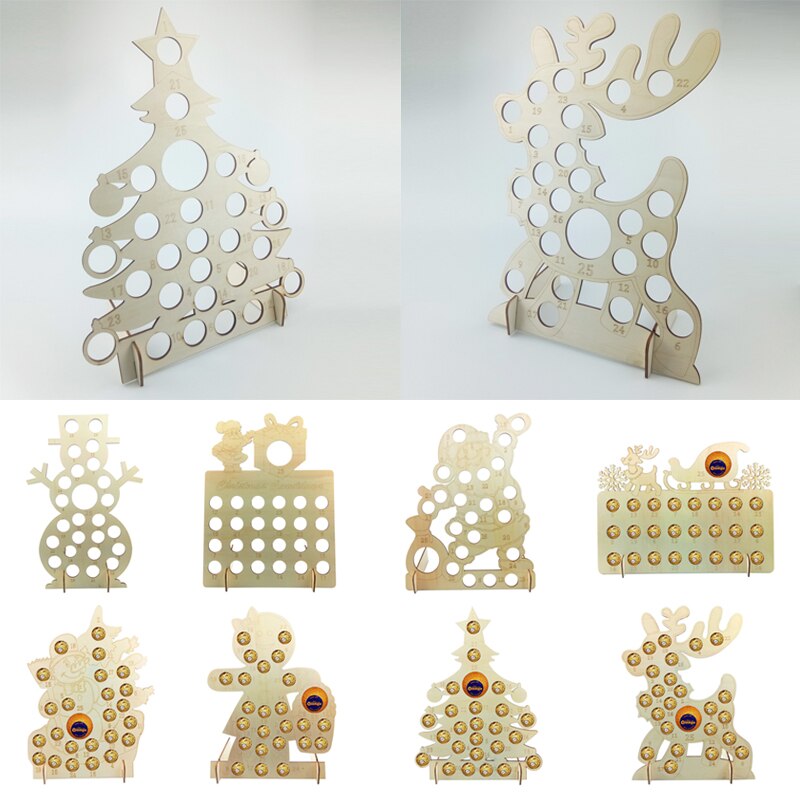 Decorazioni natalizie decorazioni artigianato in legno festa di natale portapacchi per cioccolato conto alla rovescia calendario pendolo