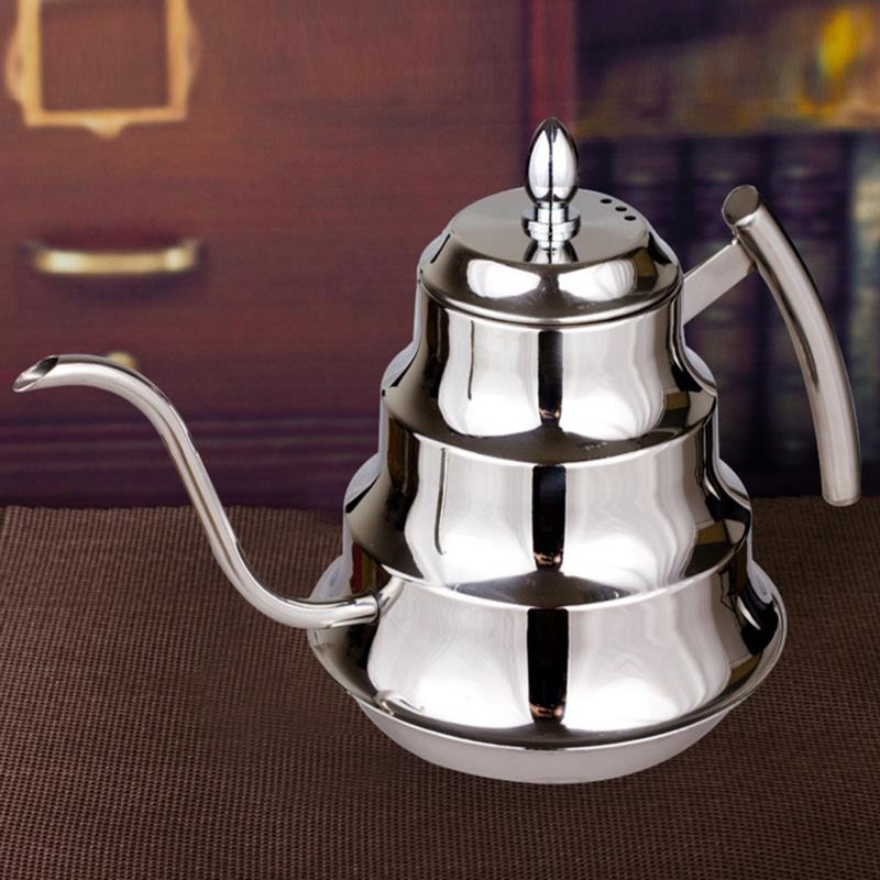 Roestvrij Staal Koffie Drip Zwanenhals Ketel Pot Theepot Waterkoker Thee Maker Fles Keuken Lange Uitloop Ketel Thee Pot 1.2L