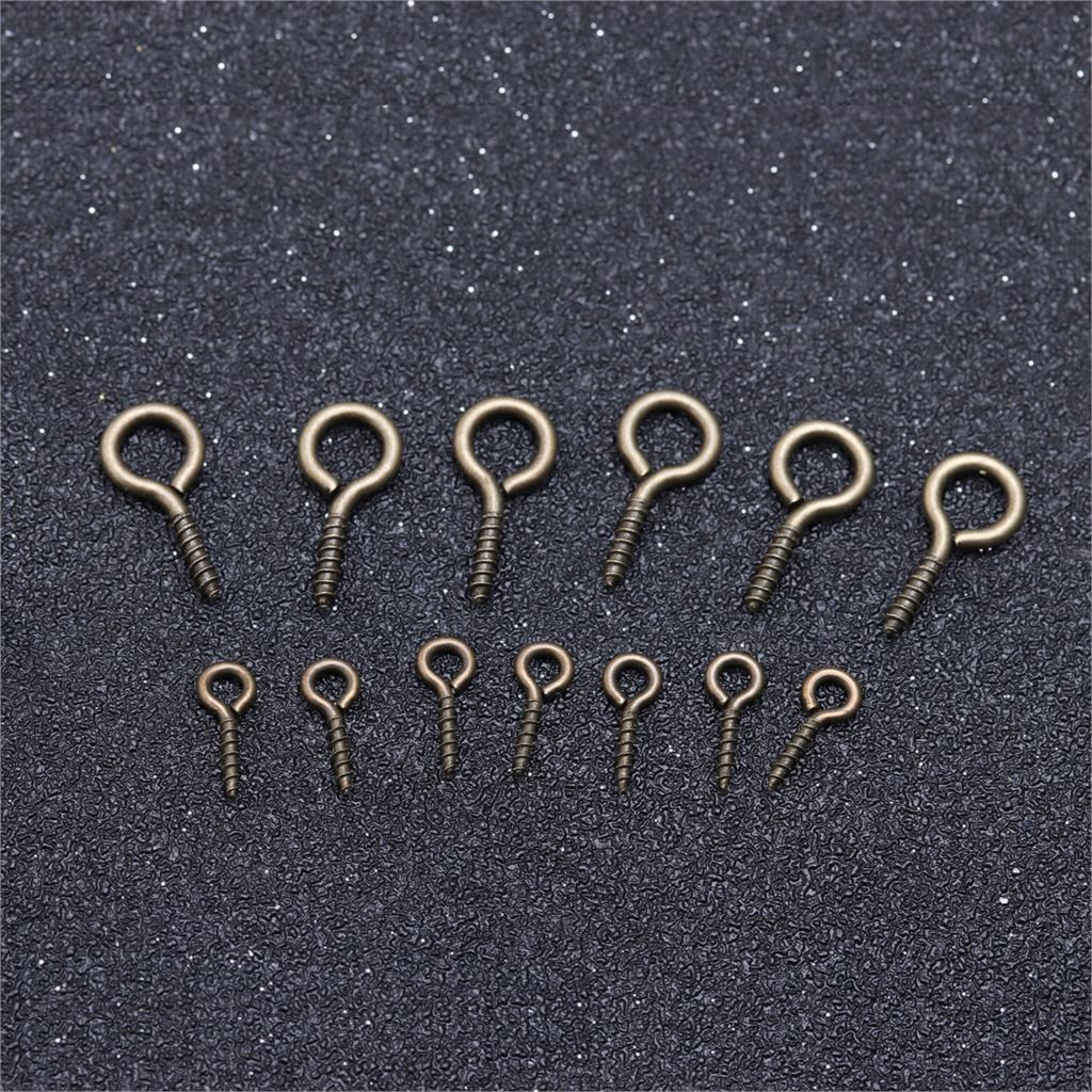 Mini alfileres con ojetes de Metal, 100 Uds., ganchos para los ojos, ojales, cierres de tornillo, accesorios de joyería para DIY